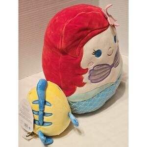 Squishmallows Disney The Little Mermaid Ariel & Flounder 10” Stuffed Plush Gift